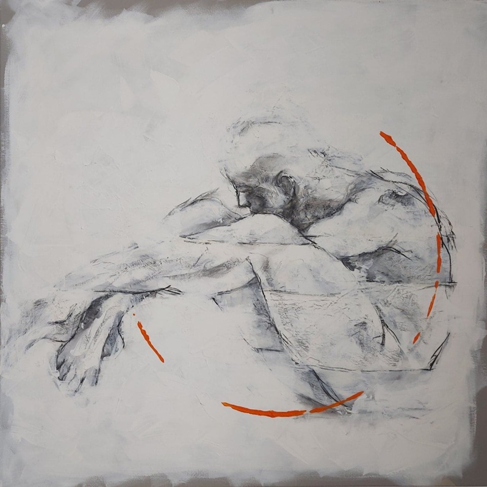 "Untitled" | 100x100 cm | Graphite, charcoal and acrylic